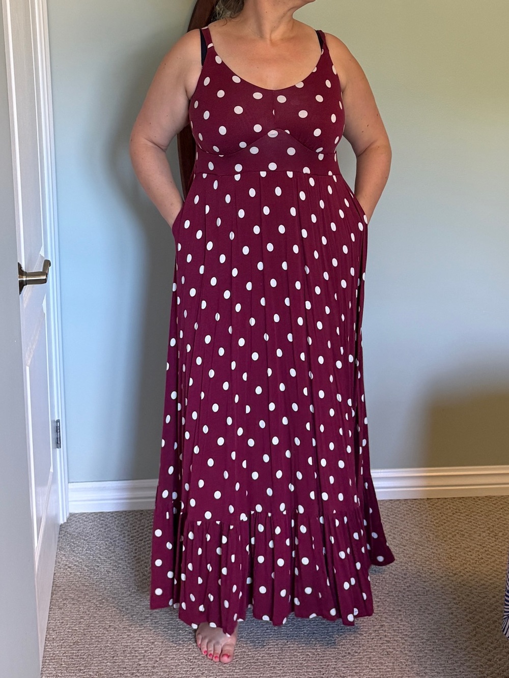 Torrid Red Polka Dot Maxi Dress - Picture 3 of 8